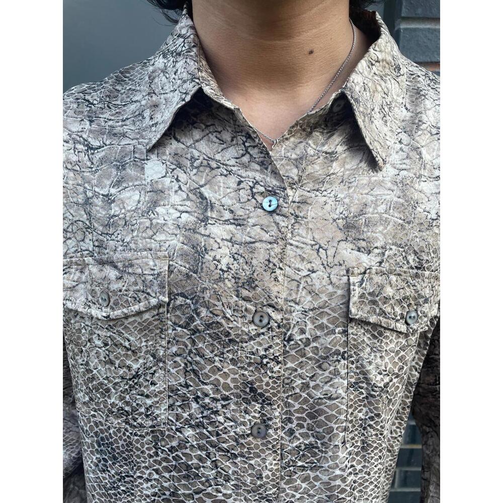 Silk Blend Snakeskin Blouse - Picture 5 of 5